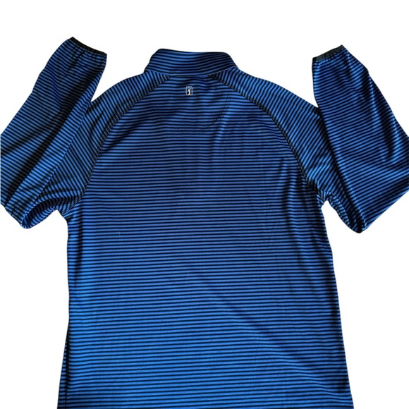 PGA Tour Long Sleeve Mens Golf Blue Striped Quarter-Zip Pullover Size M - Picture 2 of 10